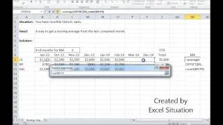 Excel moving average using Avg Offset combo