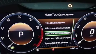 Обнуление сервисного интервала на цифровой комбинации приборов автомобилей Skoda .