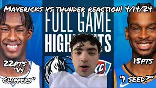 THUNDER 1 SEED? MAVERICKS at THUNDER | FULL GAME HIGHLIGHTS | April 14, 2024 | REACTION