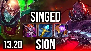 SINGED vs SION (TOP) | 2.9M mastery, 1200+ games, Dominating | EUW Master | 13.20