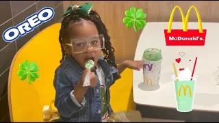 McDonald’s Shamrock Shake Vs. Oreo Shamrock McFlurry | Toddler Vlog