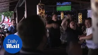 England fans in Russia celebrate Germany crashing out of World Cup