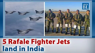 5 Rafale Fighter Jets land in India