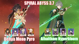 C0 Dehya Mono Pyro & C0 Alhaitham Hyperbloom | Spiral Abyss 3.7 | Genshin Impact