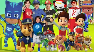 Tag with Ryan vs PAW Patrol Ryder Chase Run All Characters Unlocked All Pets All Costume Combo Panda