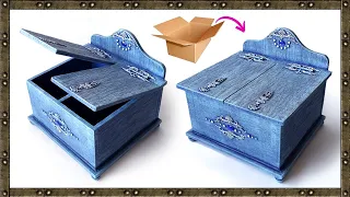 How to make a BOX with imitation JEANS texture | DIY