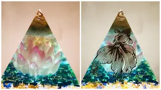 Making Lotus Orgonite Pyramid | Epoxy Resin Art | Orgone Pyramid