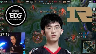 IWillDominate Reacts To EDG Flandre Solo Ending The Game!!! (with a yuumi) - EDG vs RNG Game 2