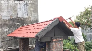 The Most Accurate Construction Technique For The Red-Tile Concrete Gate Roof For The House