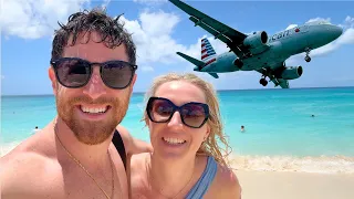 Airplane Low Pass! in St.Maarten, Maho Beach 2024