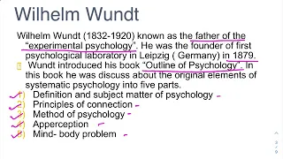 Contribution of wilhelm Wundt, CC 05 | by Dr. suhina Chatterjee