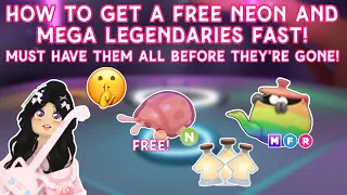 GET THESE NEW NEONS AND MEGAS FOR FREE!!🤩😱|How to make a Free Neon Legendary In Adopt Me!😺🤯 #adoptme