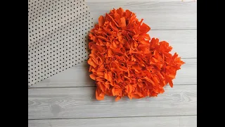Tissue paper puffy heart wall decoration | Valentine Decor | Easy Craft Project | Paper Craft