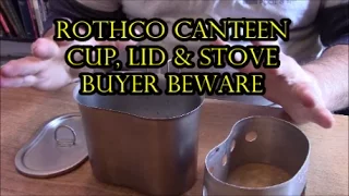 Rothco Canteen Cup, Lid & Stove: Buyer Beware