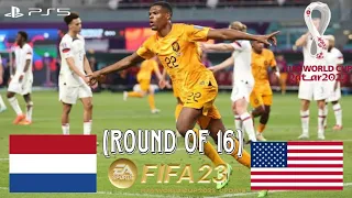 FIFA 23 (PS5) - NETHERLANDS VS USA FIFA WORLD CUP QATAR 2022 ROUND OF 16 1080P60 (HD) 4K