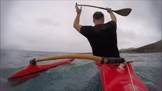 Downwind V1 vs OC1 #downwind #outrigger #canoe  #waa #newcaledonia #paddling #waterman #tehuritaua