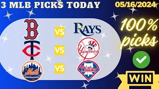 3 MLB Picks Today, 99% Win Today/5/16/24 | MLB Predictions Today,Yankees,Mets,Bay Rays