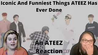 Two women watching "Iconic and funniest things ateez has ever done" | An ATEEZ reaction