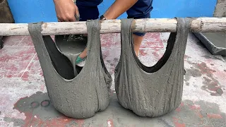 Yes! Good Tips For You Make Beautiful Flower Pots From Cement And Old T-shirts