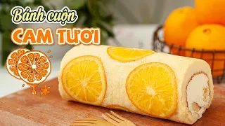 Cách làm BÁNH CUỘN CAM TƯƠI - ORANGE ROLL CAKE recipe