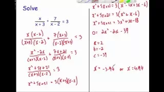 Equations: Advanced Algebraic Fractions