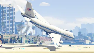 Fake Pilot Steals Airforce One And Crashes On Beach | GTA 5