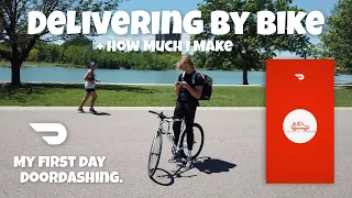 DoorDashing on a Bike + How Much I Make In A Shift | My First Day