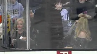 Gene Simmons at a Kings game