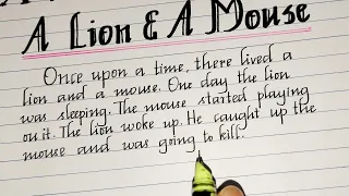 The Lion and the Mouse/Story Writing in English/Beautiful English Handwriting/MASTER HANDWRITING