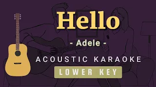 Hello - Adele [Acoustic Karaoke | Lower Key]