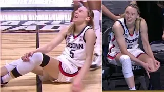 Paige Bueckers Has SCARY Moment After Falling On Surgically Repaired Knee Going For A Loose Ball!