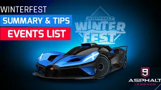 Asphalt 9 | Winterfest | Patch notes Tips FOR DS | Hidden Cars | Drive syndicate Bugatti EVENTS LIST