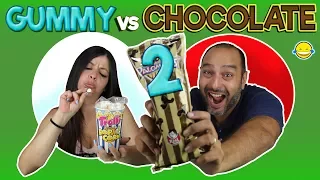 GUMMY vs CHOCOLATE 2!! Gominolas vs Chocolate 2!! Gomitas vs Chocolate 2!!