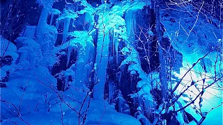 Subtitle vlog [Oirase stream in Aomori] Frozen waterfall