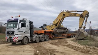 Transporting The Komatsu PC800 Excavator With Man TGX 680 - Fasoulas Heavy Transports