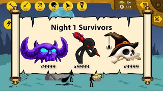 NIGHT 1 SURVIVORS HACK x9999 ICON FINAL BOSS BATTLE - STICK WAR LEGACY