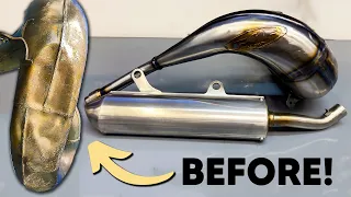 Unbelievable Restoration of a Destroyed 2 Stroke Pipe!