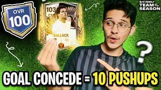 CONCEDING A GOAL = 10 PUSHUPS || H2H TEAM WITH 102 OVR TOTS BALLACK IN FC MOBILE