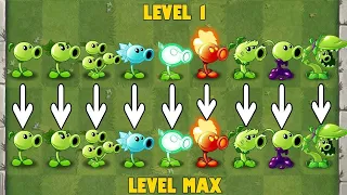 Pvz 2 Discovery - Every PEASHOOTER level 1 vs Max Level (chinese version)