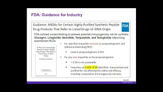 Narasimha Rao: FDA recommendations on immunogenicity risk assessment for synthetic peptide drugs