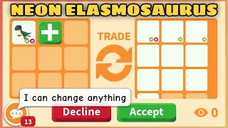 🤑🤑TRADING NEON ELASMOSAURUS! EVERYONE IS WILLING TO OVERPAY FOR THEM! HUGE OFFERS IN ROBLOX #adoptme