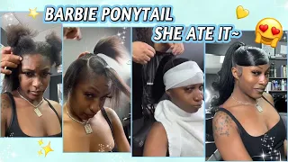 🧞‍♀️90's Flipped Ponytail w/ Swoop | Barbie Ponytail Tutorial On Short Natural Hair Ft.#ulahair