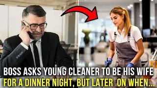 Boss Asks Young Cleaning Lady to Be His Wife For A Night, When everyone Found out that...