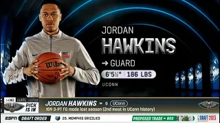 2023 NBA Draft - New Orleans Pelicans 14th Overall Pick - UConn Guard Jordan Hawkins