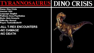 Dino Crisis [USA] (PlayStation) - (All Tyrannosaurus Encounters | Normal Difficulty)