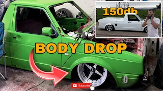 INSANE BODY DROP & LOUD VW CADDY !