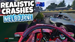 REALISTIC F1 CRASHES AUSTRALIAN GP!