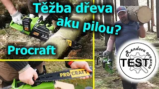 Těžba dřeva Aku pilou Procraft