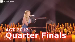 Evie Clair  emotional  "Wings" w Judges Comments Quarter Finals America's Got Talent 2017 Live  2