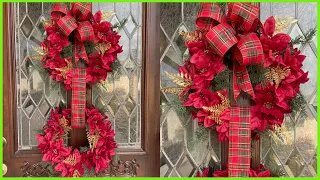 The Most Beautiful Dollar Tree Christmas Wreath DIY Tutorial / Ramon At Home Christmas